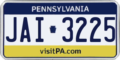 PA license plate JAI3225