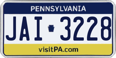 PA license plate JAI3228