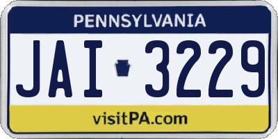 PA license plate JAI3229