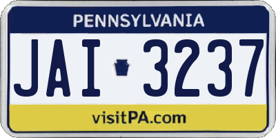 PA license plate JAI3237