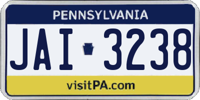 PA license plate JAI3238