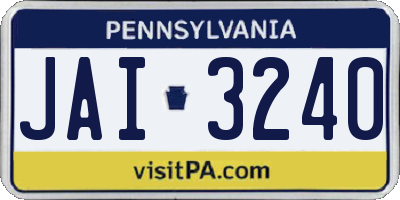 PA license plate JAI3240