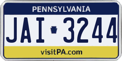 PA license plate JAI3244