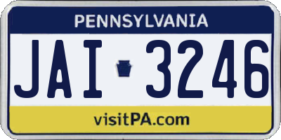 PA license plate JAI3246