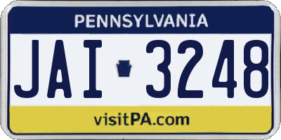 PA license plate JAI3248