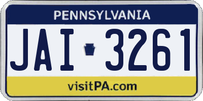 PA license plate JAI3261