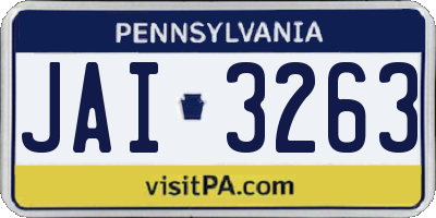 PA license plate JAI3263