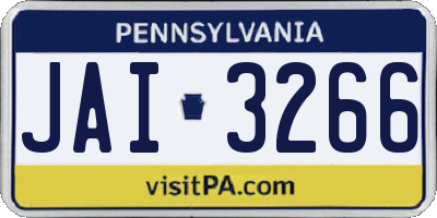 PA license plate JAI3266