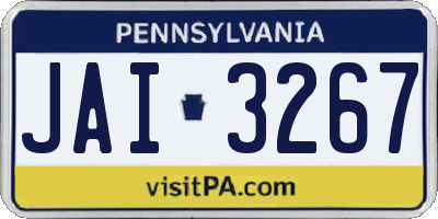 PA license plate JAI3267