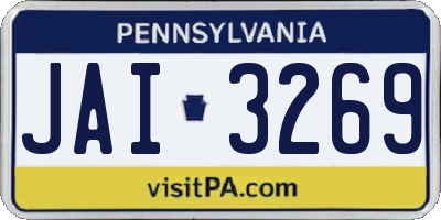 PA license plate JAI3269