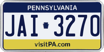 PA license plate JAI3270