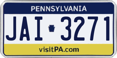 PA license plate JAI3271