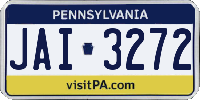 PA license plate JAI3272