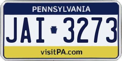 PA license plate JAI3273