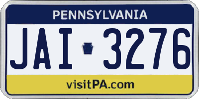 PA license plate JAI3276