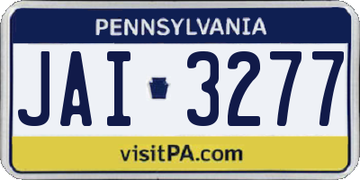 PA license plate JAI3277
