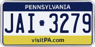 PA license plate JAI3279