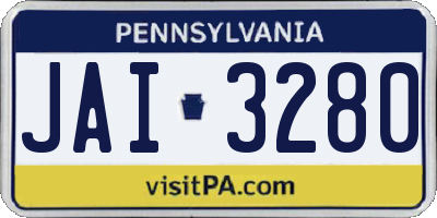 PA license plate JAI3280