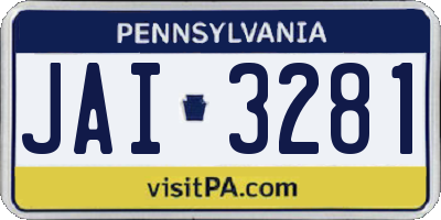PA license plate JAI3281