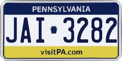 PA license plate JAI3282