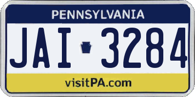 PA license plate JAI3284