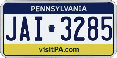 PA license plate JAI3285