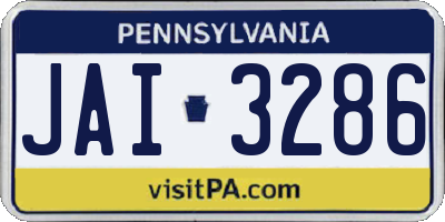 PA license plate JAI3286