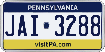 PA license plate JAI3288
