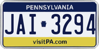 PA license plate JAI3294