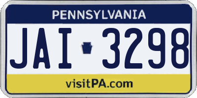 PA license plate JAI3298