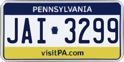 PA license plate JAI3299