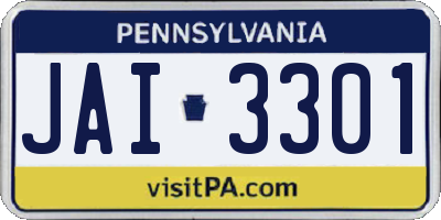 PA license plate JAI3301