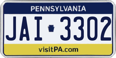 PA license plate JAI3302