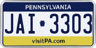 PA license plate JAI3303
