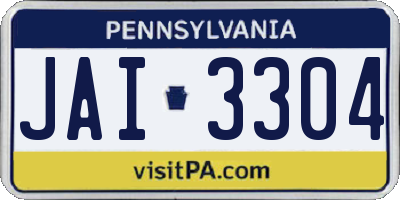PA license plate JAI3304