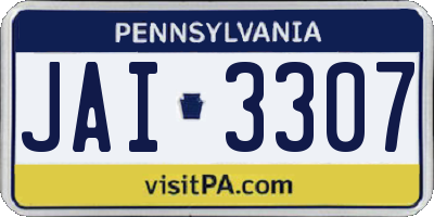 PA license plate JAI3307
