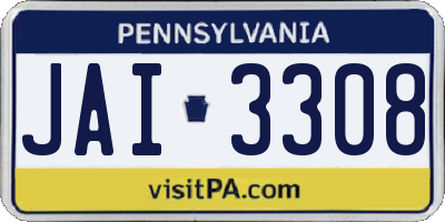 PA license plate JAI3308