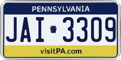 PA license plate JAI3309