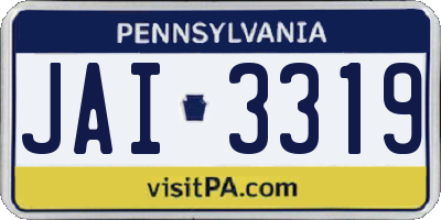 PA license plate JAI3319