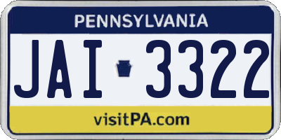 PA license plate JAI3322