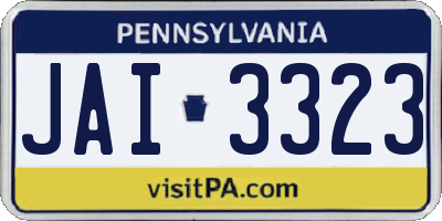 PA license plate JAI3323