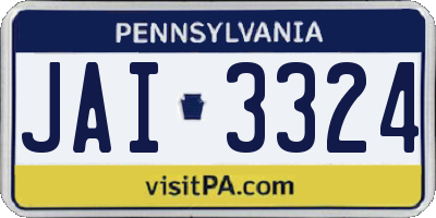 PA license plate JAI3324