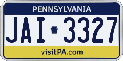 PA license plate JAI3327