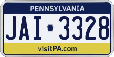 PA license plate JAI3328
