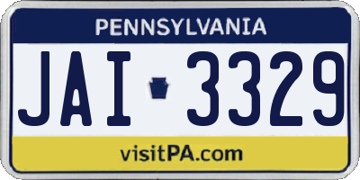 PA license plate JAI3329