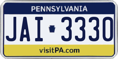 PA license plate JAI3330