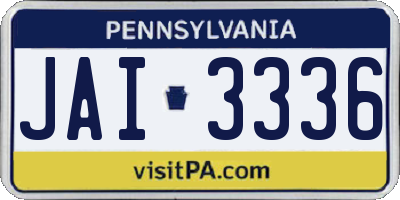 PA license plate JAI3336