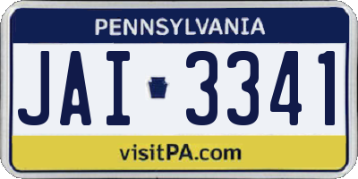 PA license plate JAI3341