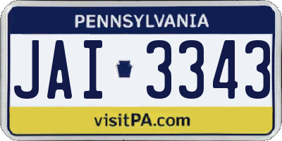 PA license plate JAI3343