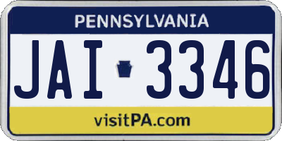 PA license plate JAI3346
